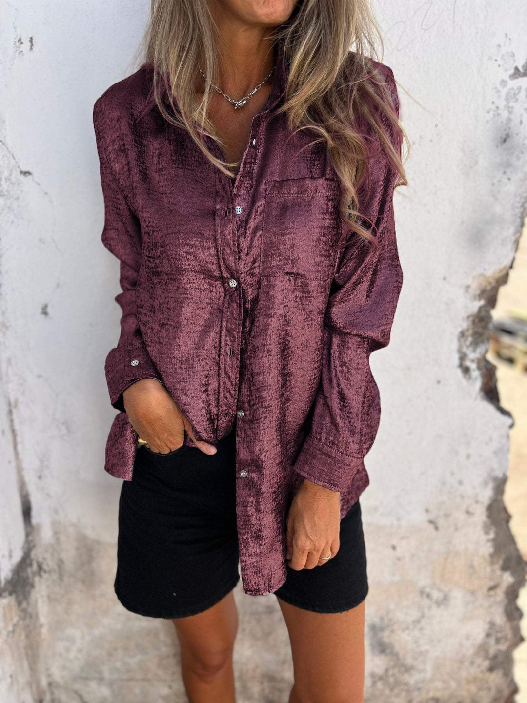 Women's Long Sleeve Shirt with Pocket