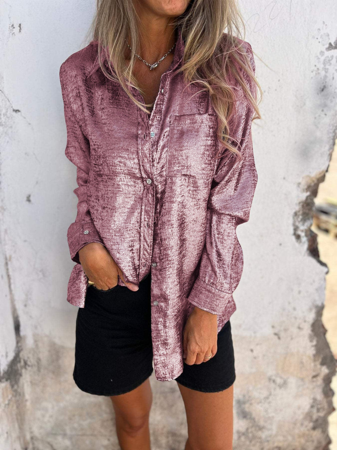 Women's Long Sleeve Shirt with Pocket