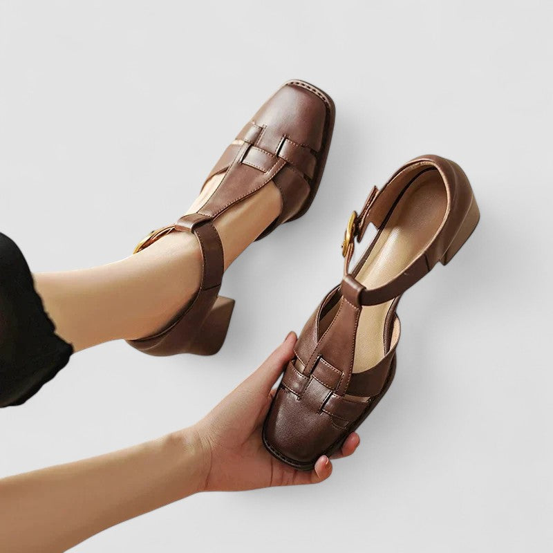 Elyxiana | Orthopaedic T-Strap Block Heels