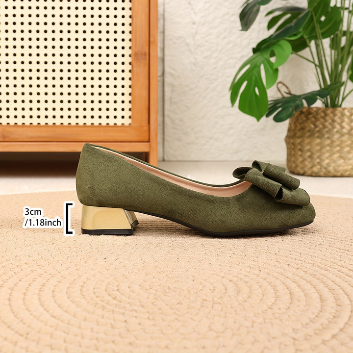 Chic Women's Bow Shoes with Stylish Thick Heels