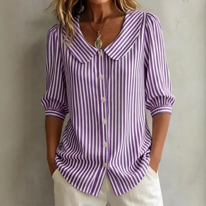 Women's Striped Shirt with Buttons