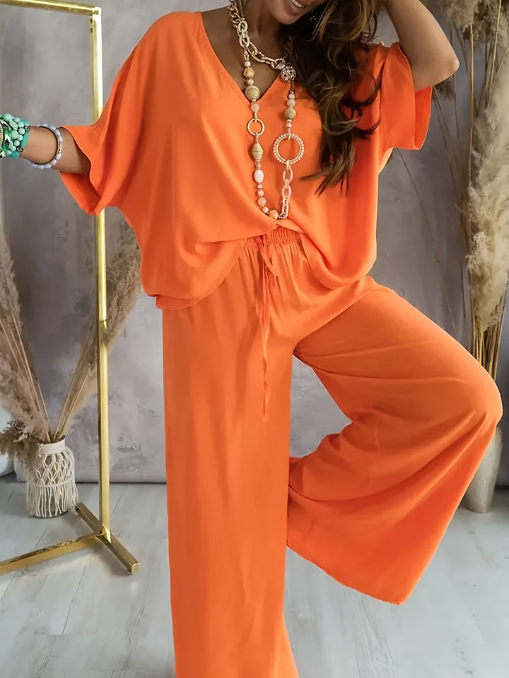 Farah™ - Stylish Solid Color Women's Two Piece Set