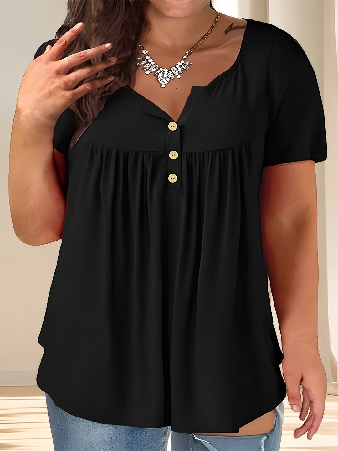 Zoey™ - Stylish Plus Size Pleated Blouse