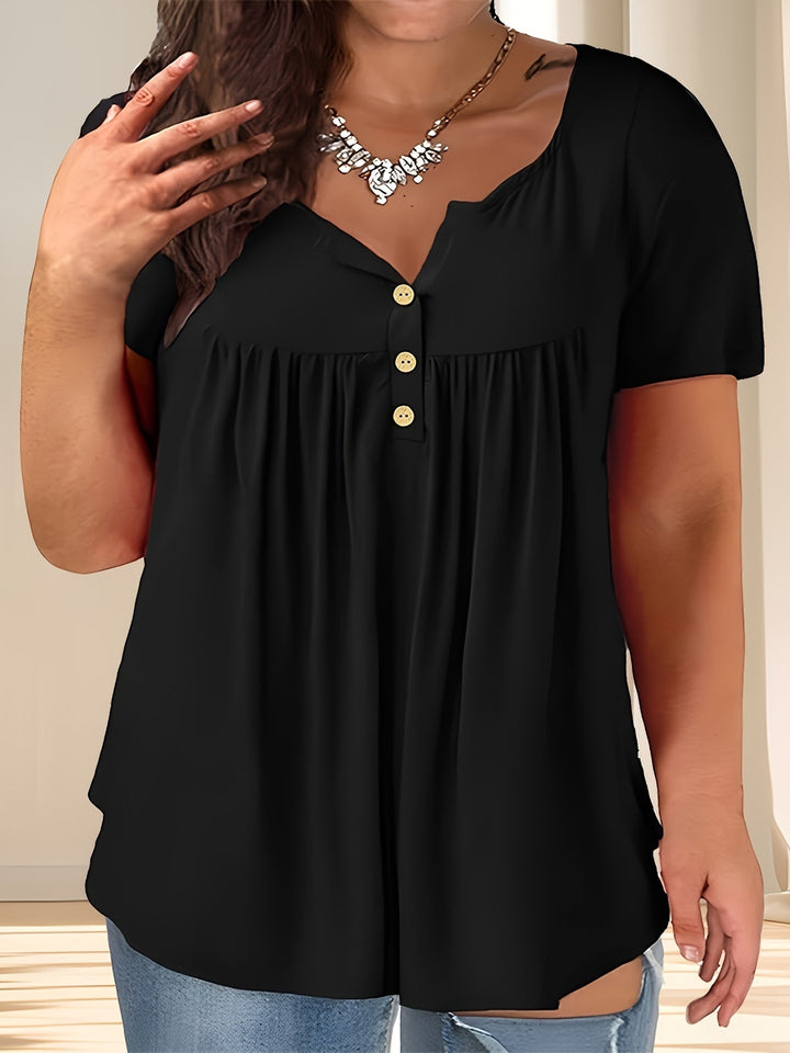 Zoey™ - Stylish Plus Size Pleated Blouse