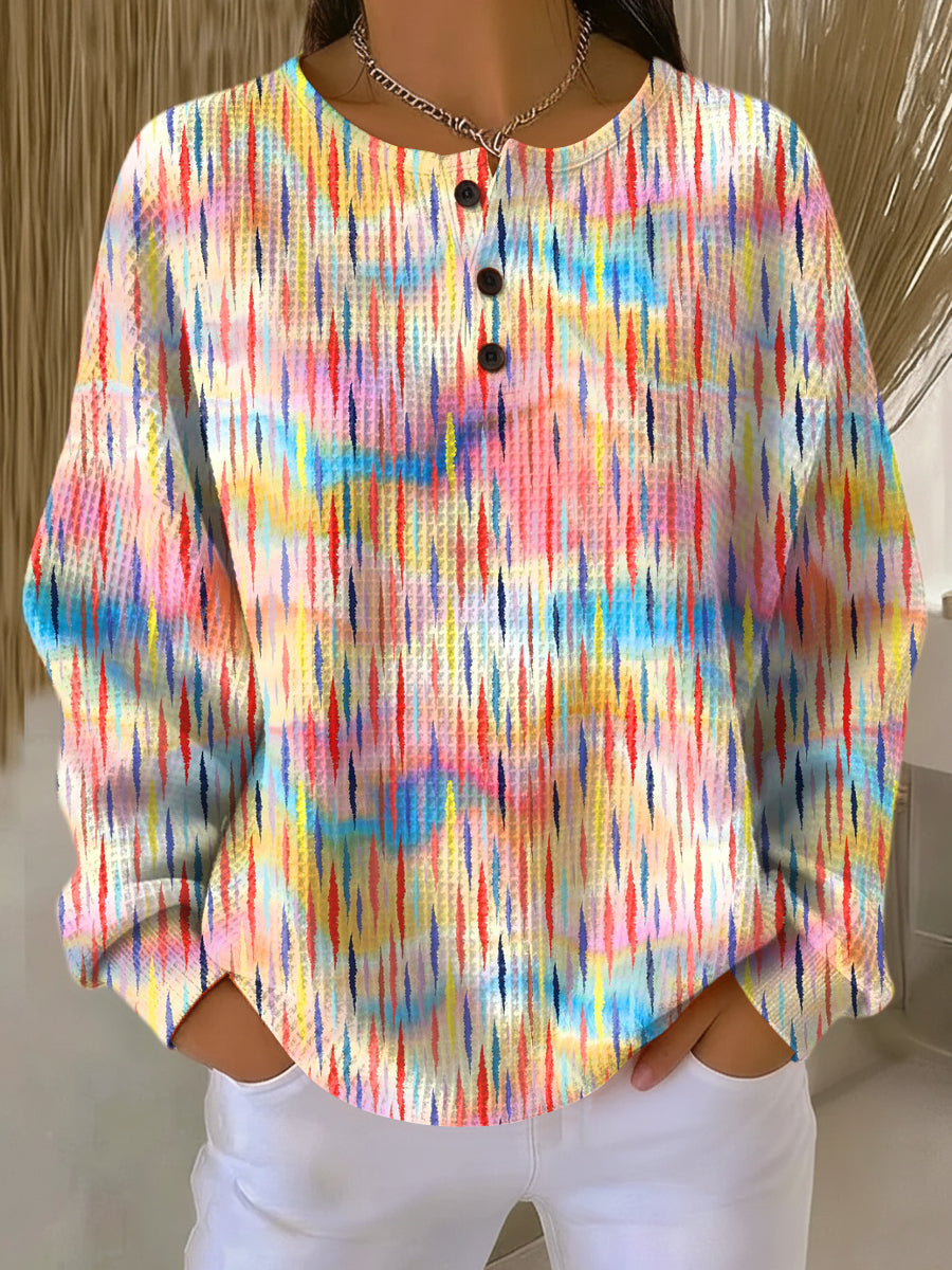 Sofia | Colourful Sweater with Raindrop Pattern