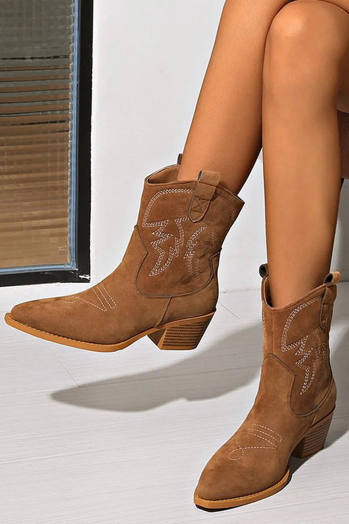 SPITZES WESTERN ANKLE BOOT
