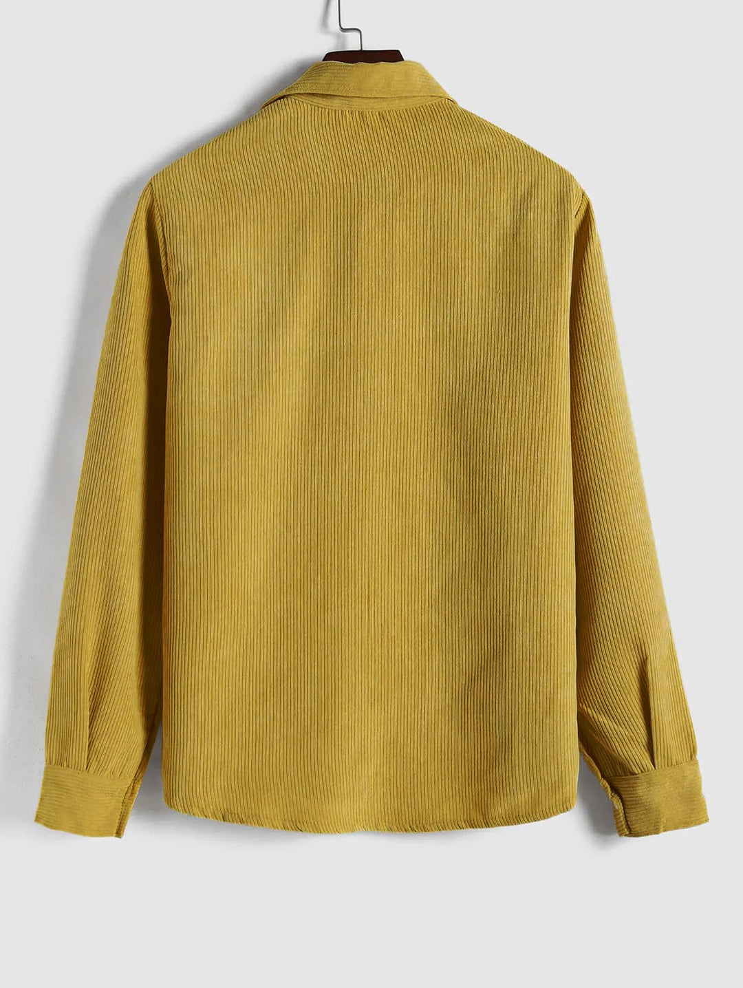 Men's Corduroy Long Sleeve Shirt with Half Button Placket