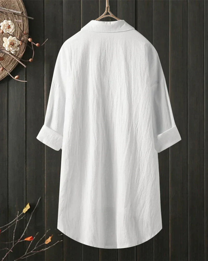 Angelina™ - Solid Color Long Sleeve Blouse