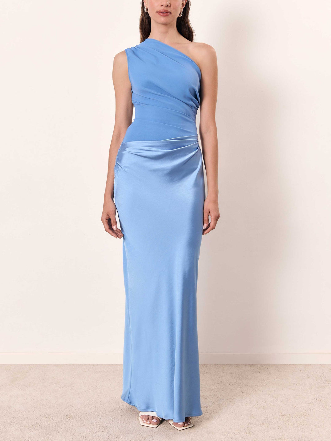 Anita™ | Chic One-Shoulder Pleated Maxi Dress for Parties