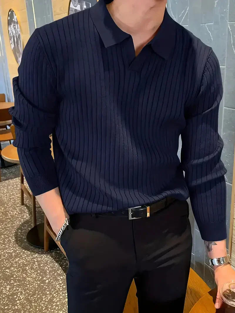 Brit & Boho™️ | Ribbed Knit Pullover Shirt