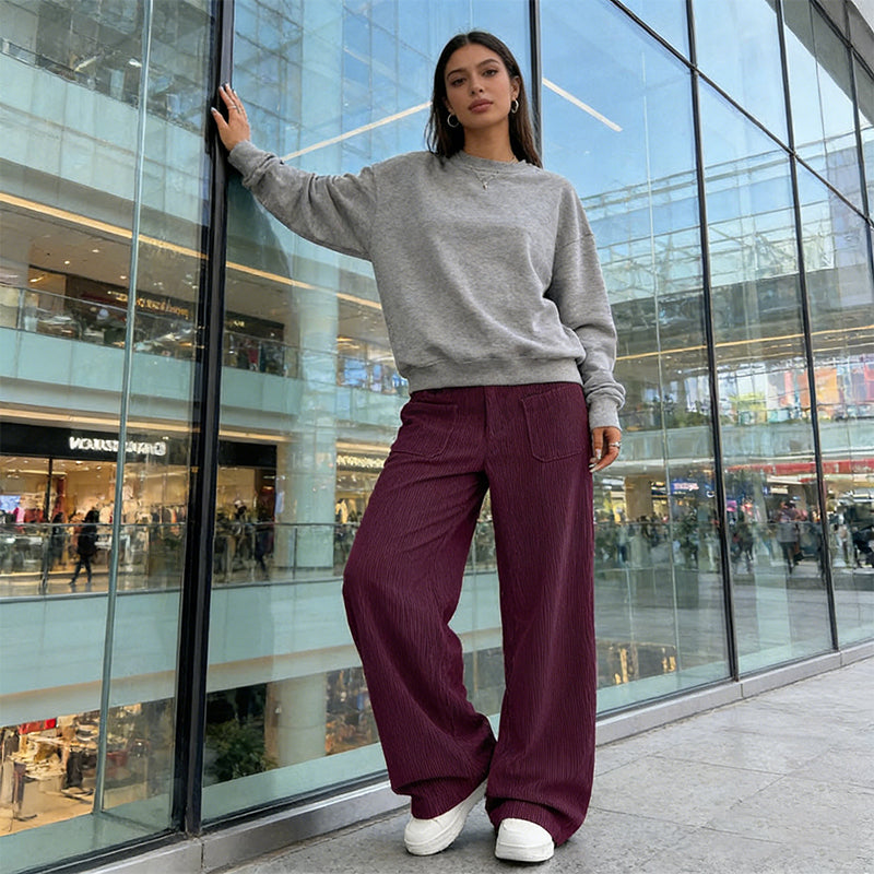 Women's Casual High-Waist Trousers – Relaxed Fit for Ultimate Comfort and Style