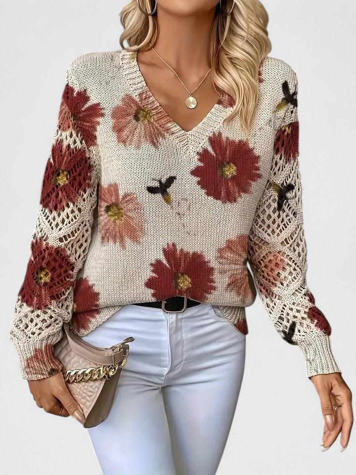 Noelle – Floral Knit Sweater