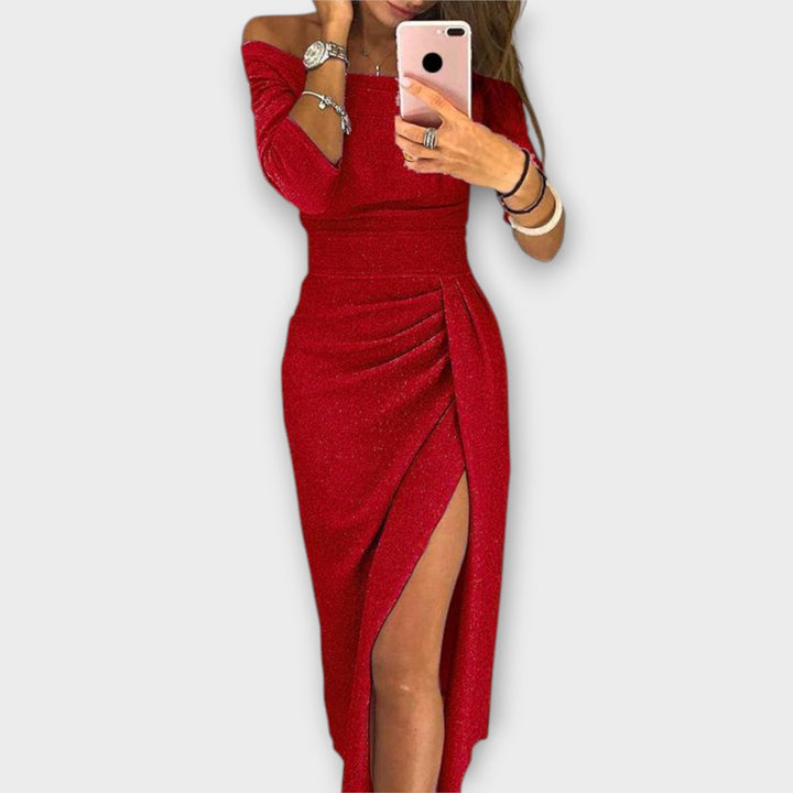 Lena™ - Elegant Off-Shoulder Dress