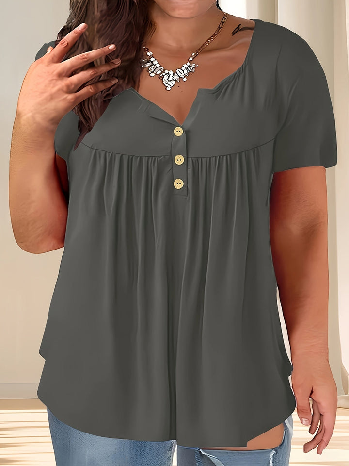 Zoey™ - Stylish Plus Size Pleated Blouse