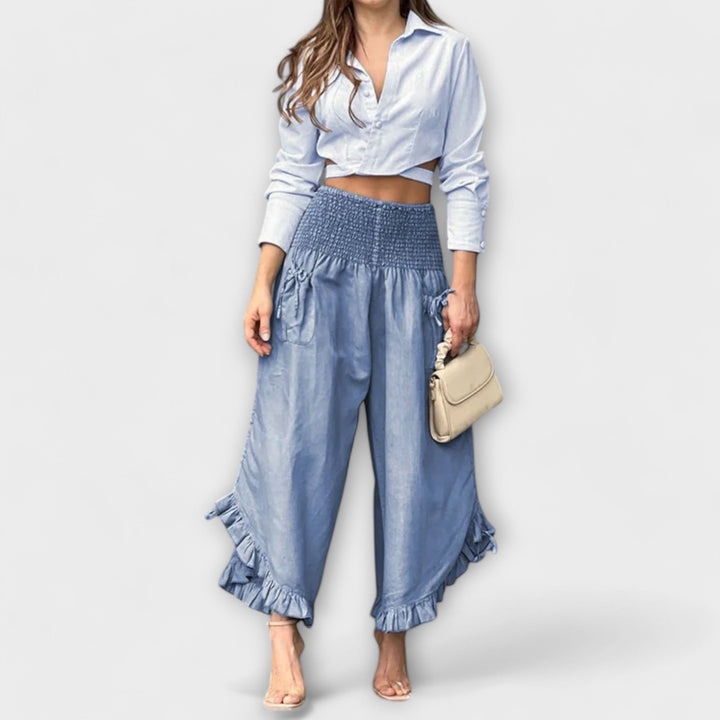Jaya - Relaxed Fit Trousers with Chic Crease Details