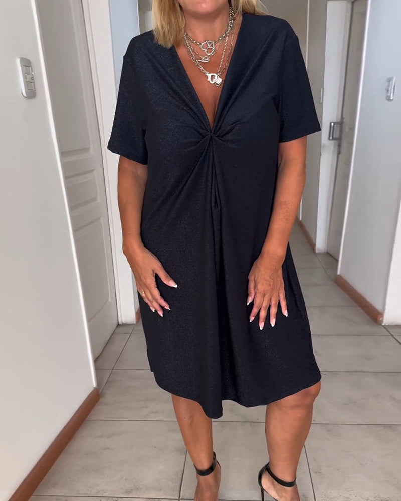 Els | Dress with Short Sleeves and V-Neck