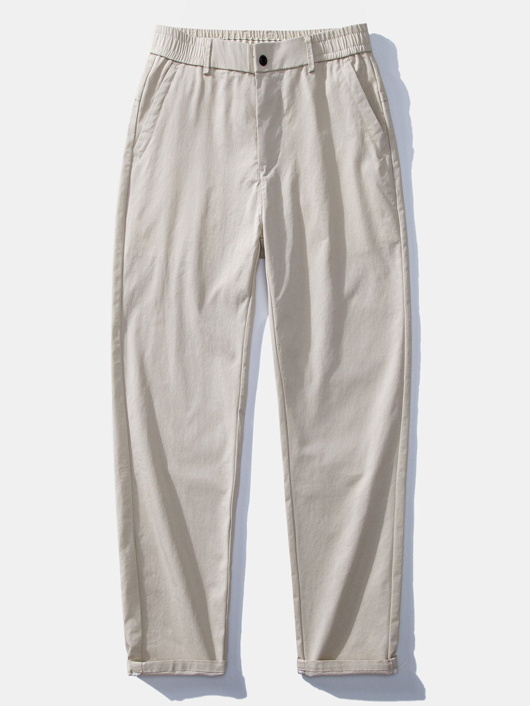 Men's Short Sleeve Zip Polo & Elastic-Waist Straight-Leg Pants Set