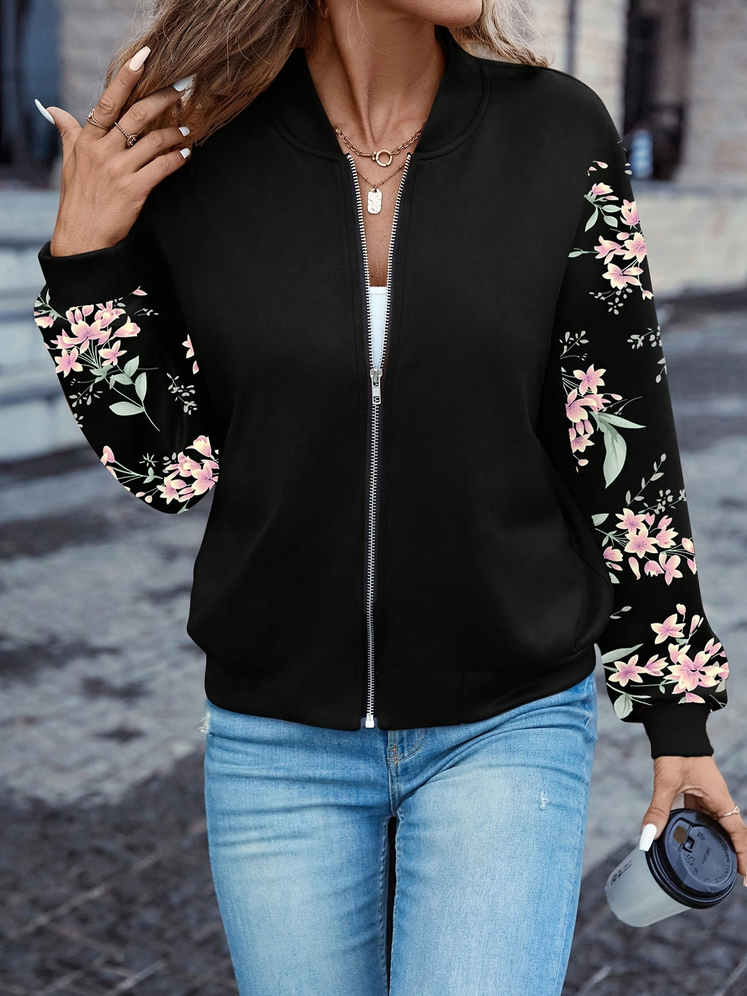 Thea™ - Trendy Floral Print Jacket