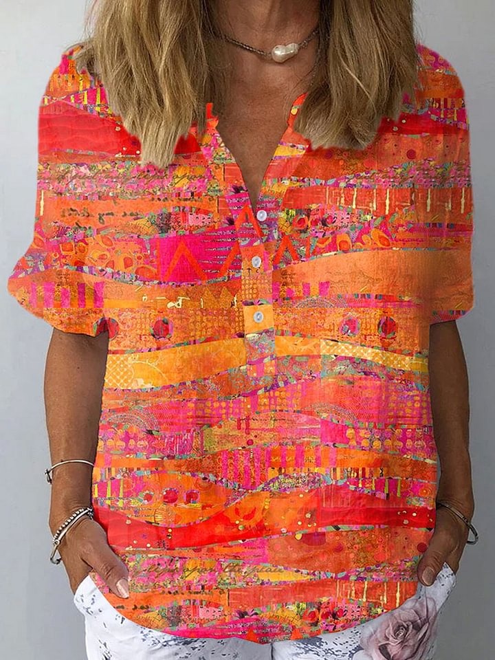 Heidi™ – Vintage Art Print Casual Cotton And Linen