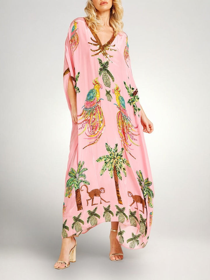Sahara | Women's V-Neck Maxi Dress with Sequins