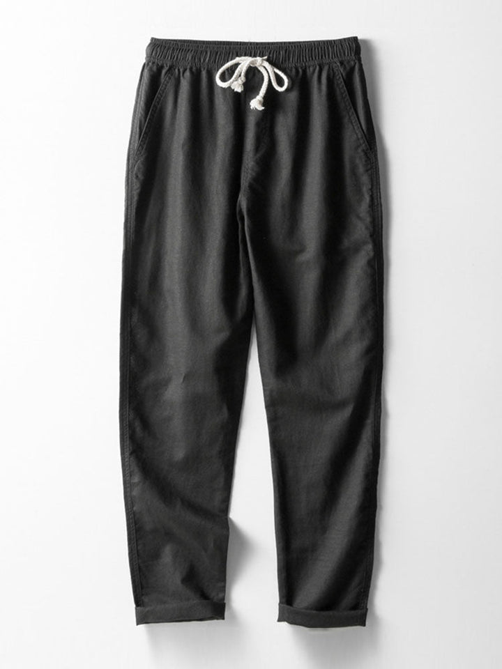 Button-Up Shirt and Straight Leg Trousers in Linen Rayon Blend