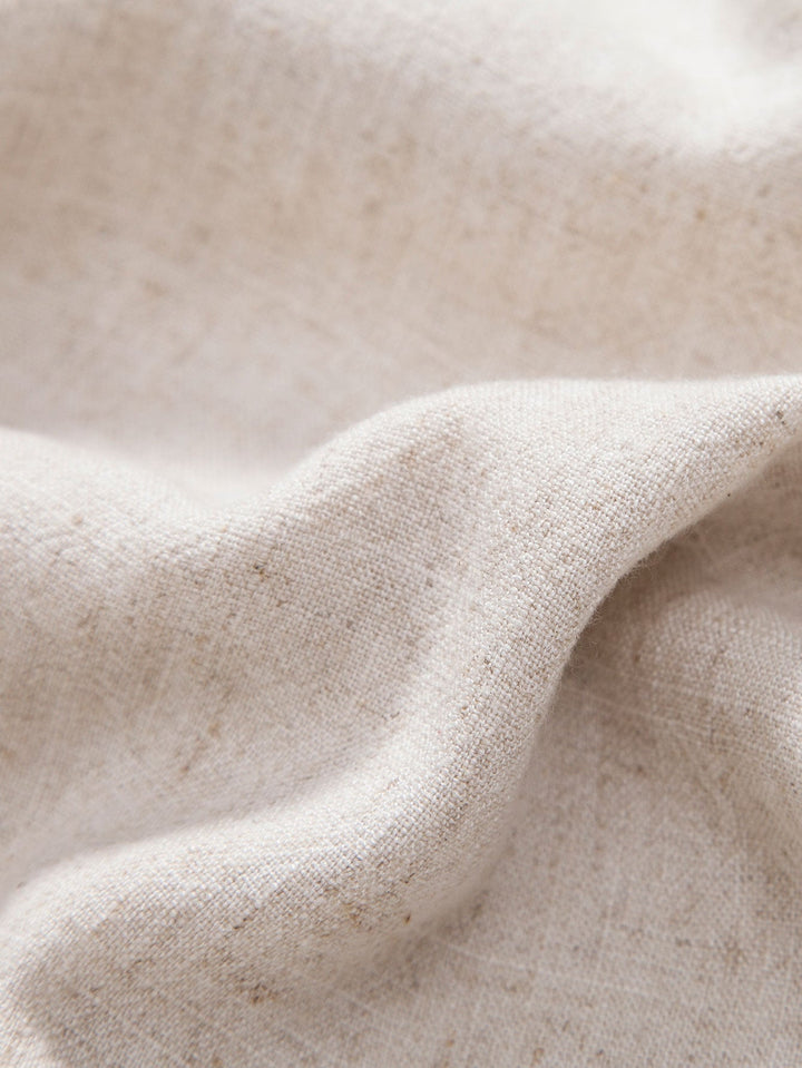 Button-Up Shirt and Straight Leg Trousers in Linen Rayon Blend