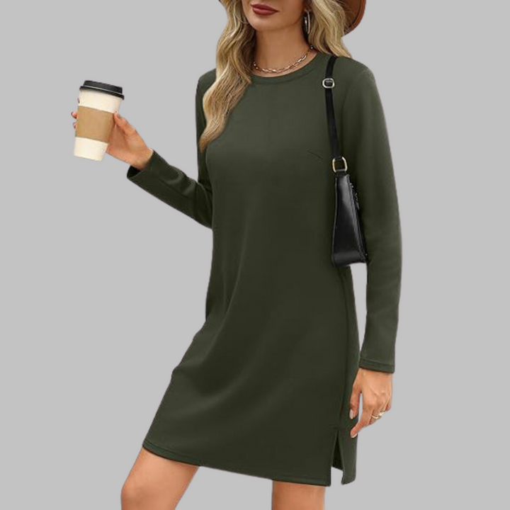 Talia™ – Casual Long Sleeve Round Neck Mini Dress