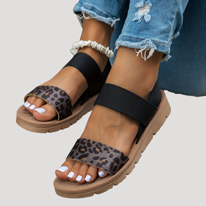 Women's Stylish Leopard Print Cross-Strap Flat Sandals for Ultimate Comfort