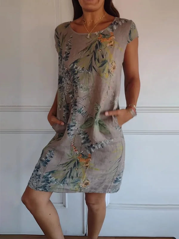 Summer Dress for Women with Pockets and Vibrant Print