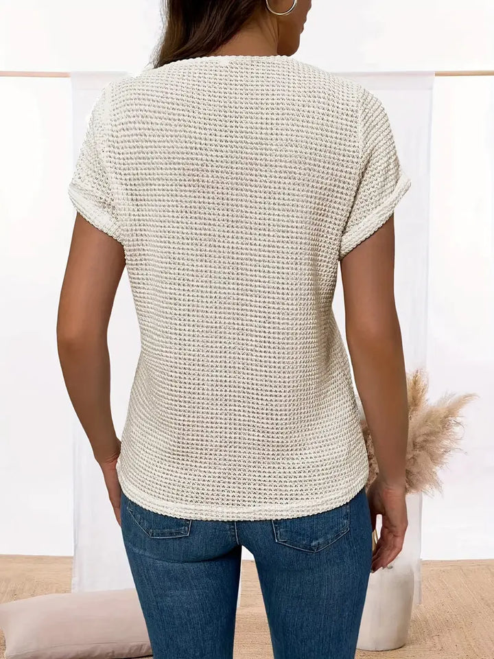 Megan™ - Stylish Round Neckline Lace Shirt