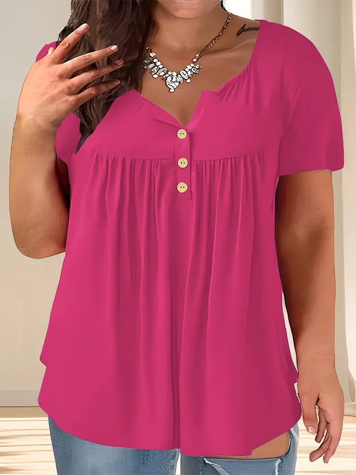 Zoey™ - Stylish Plus Size Pleated Blouse