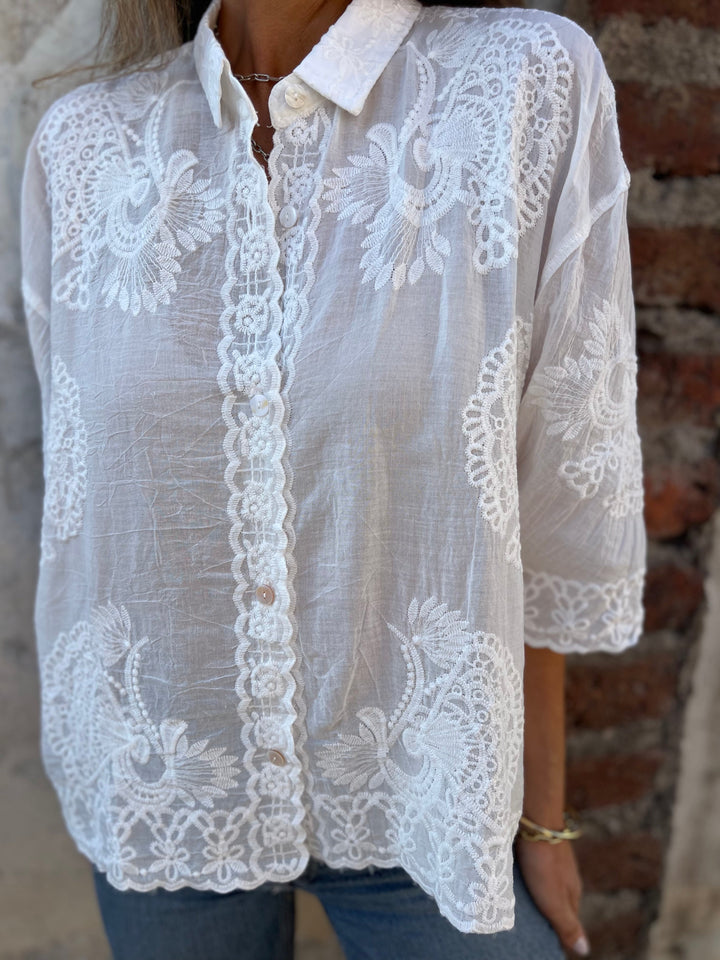 Laura™ - Embroidered Long-Sleeve Cardigan