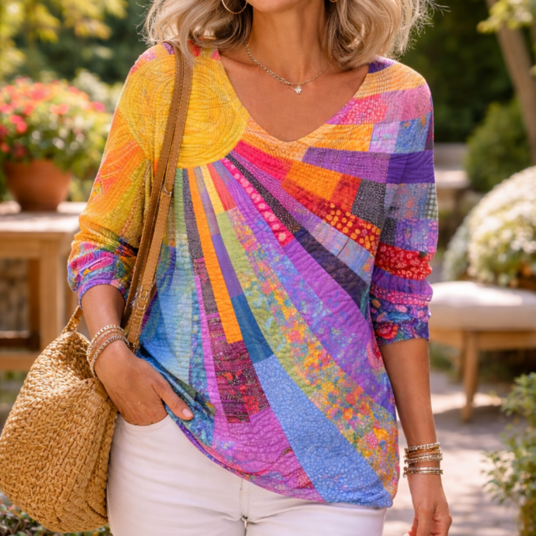 Retro Colorful Patchwork Tee
