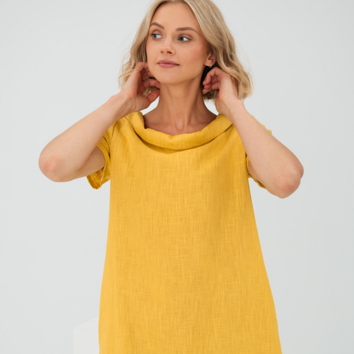 Fenna | Women's Short Sleeve Mini Dress with Pockets