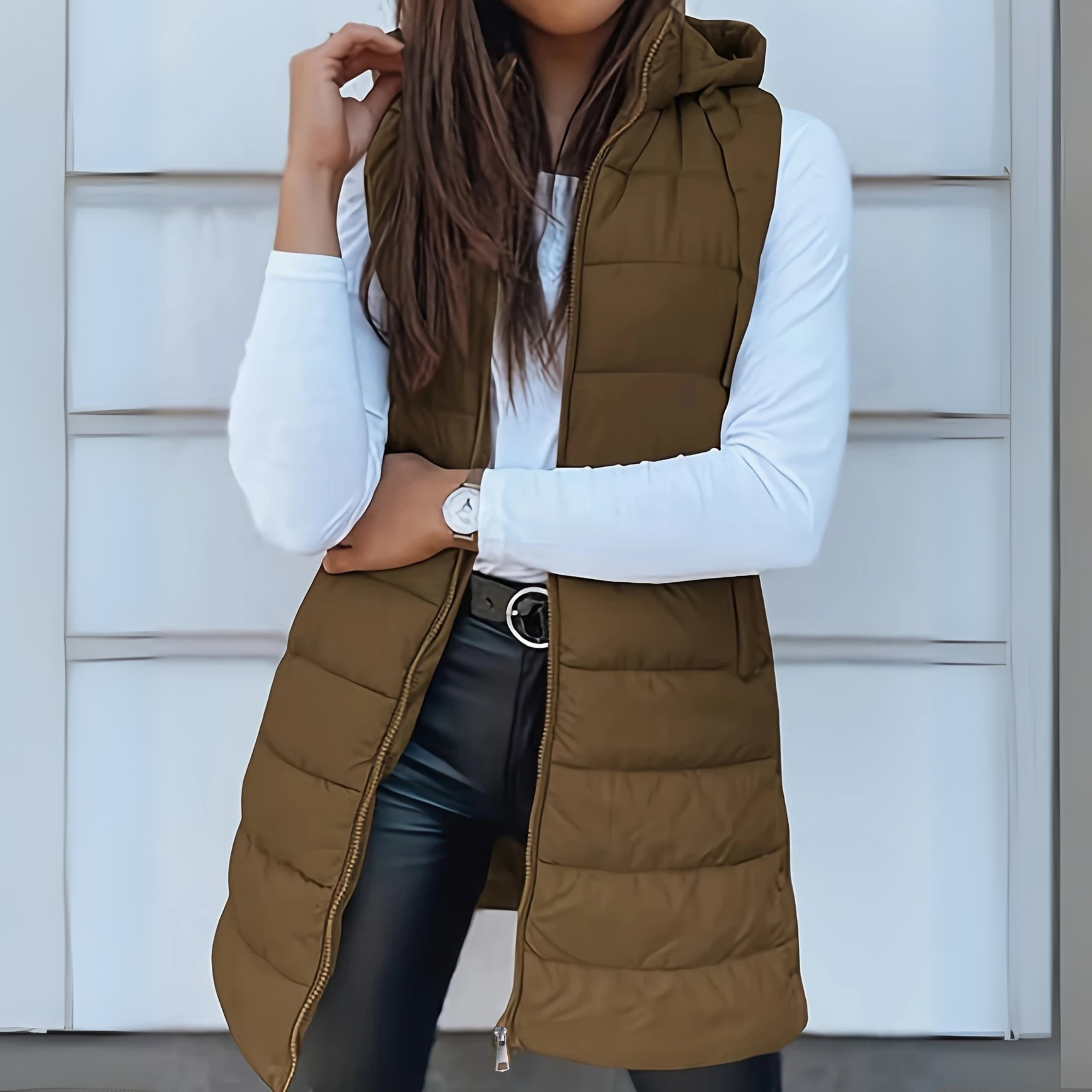 Romy | Women's Casual Sleeveless Hood Long Puffer Vest – Sinclair Toronto