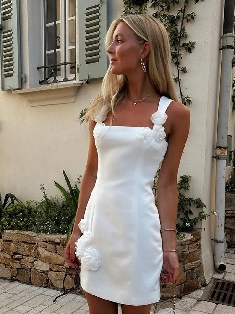 Women's Square Neck Sleeveless Mini Dress