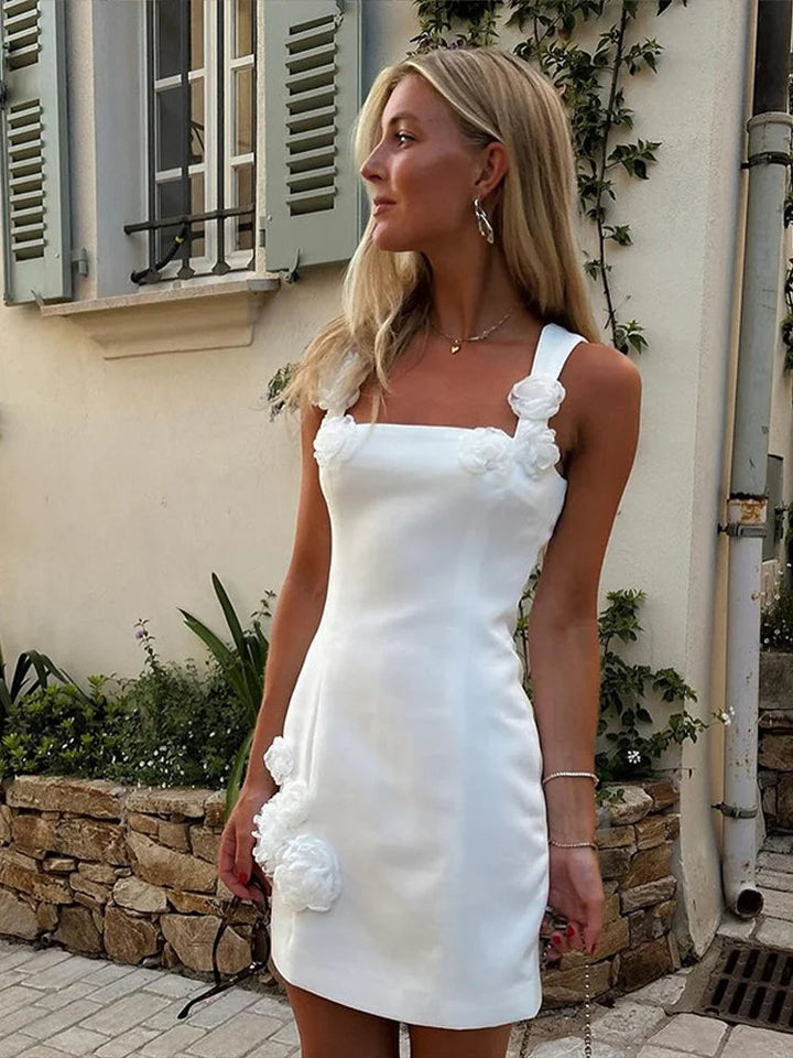 Women's Square Neck Sleeveless Mini Dress