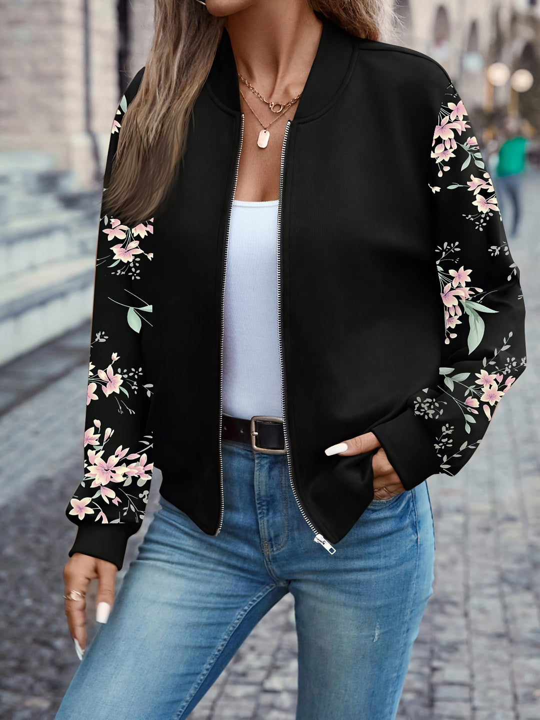 Thea™ - Trendy Floral Print Jacket