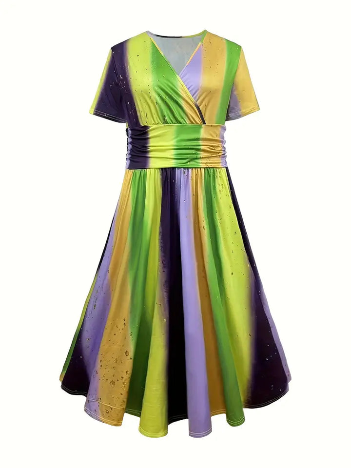 Eve™ - Colorblock Striped Print Dress