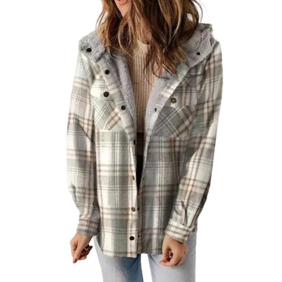 AMELIA™ - Women's Hooded Plaid Flannel Jacket for Fall and Winter
