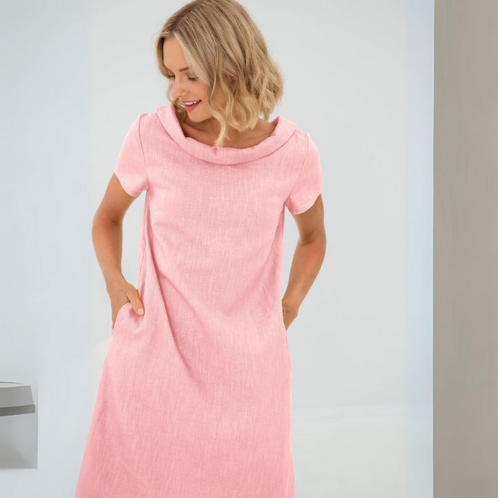 Women's Short Sleeve Mini Dress with Pockets