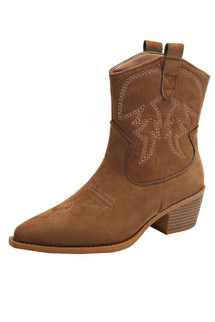 SPITZES WESTERN ANKLE BOOT
