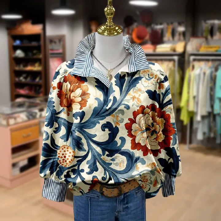 Serenity™ - Classy Vintage Floral Printed Blouse