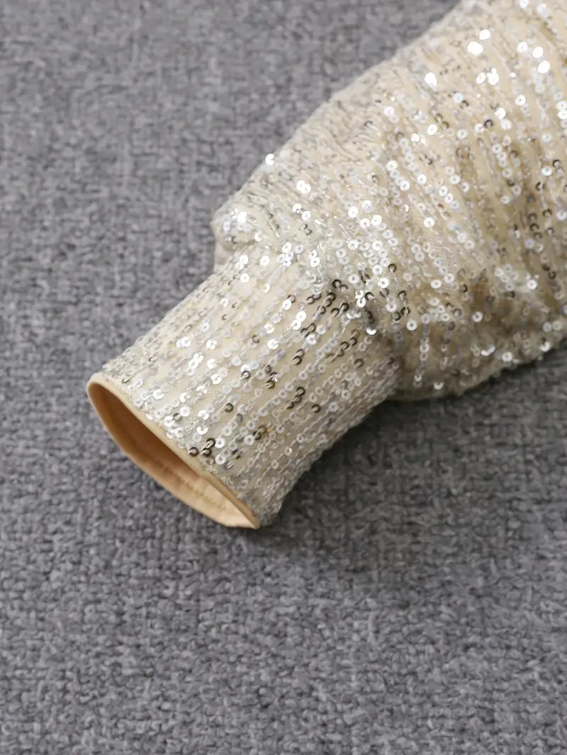 Contrast Sequin Party Dress