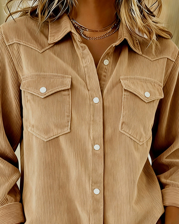 Lyra | Women's Classic Long Sleeve Shirt with Notch Collar