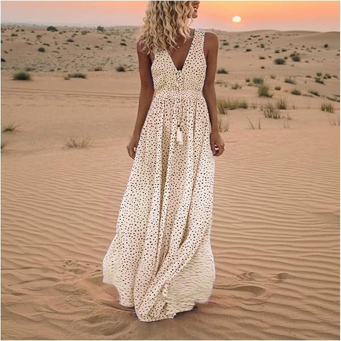 Gayle Sinclair Gayle | Women's Bohemian Maxi Dress with Drawstring – Sinclair Toronto