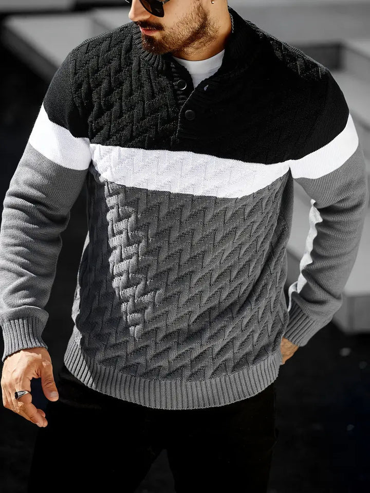 Brit & Boho™️ | The Atlas Henley Knit Sweater