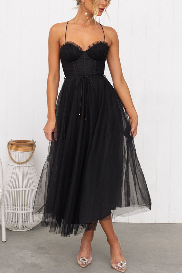 Contemporary Princess Maxi Dress with Suspenders for Parties