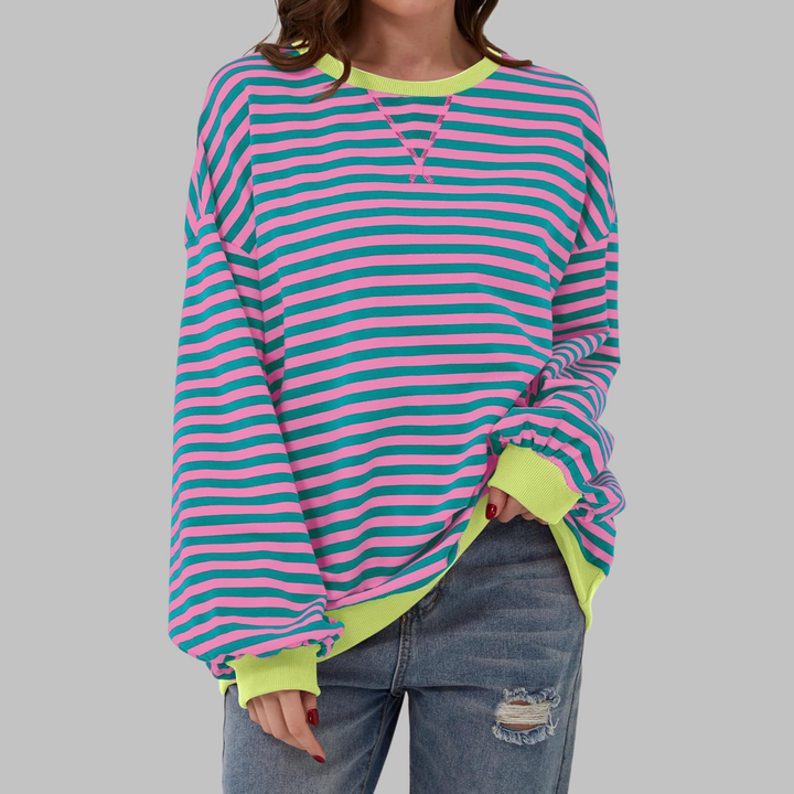 LUKA™ - Striped Long Sleeve Casual Sweatshirt with Round Neck