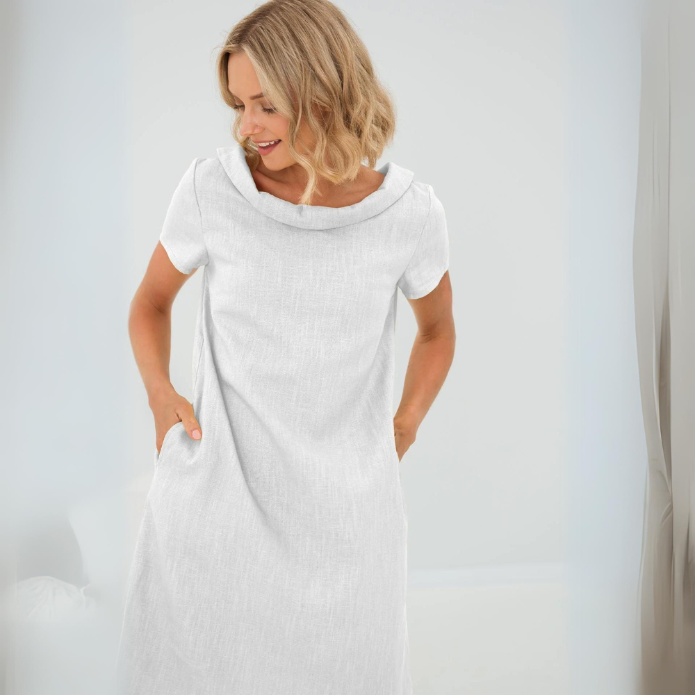Women's Short Sleeve Mini Dress with Pockets